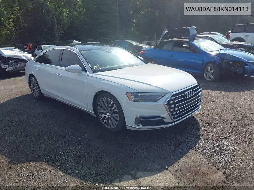 2019 Audi A8 L 55 VIN: WAU8DAF88KN014113 Lot: 45589032