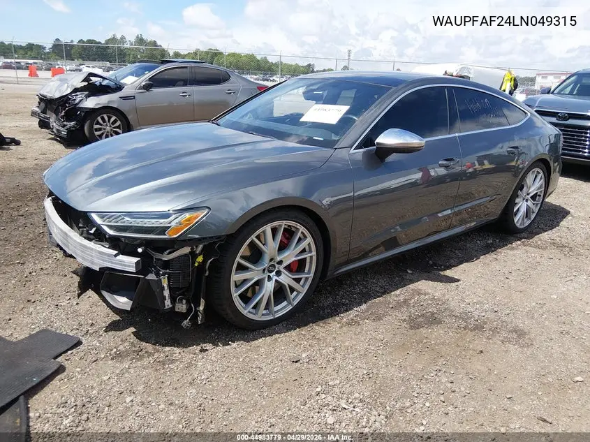 2020 Audi S7 Sportback Premium Plus Tfsi Quattro Tiptronic VIN: WAUPFAF24LN049315 Lot: 44983779