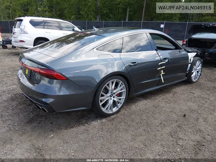 2020 Audi S7 Sportback Premium Plus Tfsi Quattro Tiptronic VIN: WAUPFAF24LN049315 Lot: 44983779