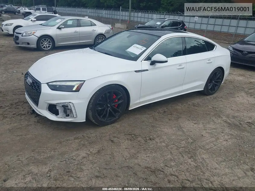 2021 Audi A5 Sportback Premium Plus 45 Tfsi Quattro S Tronic VIN: WAUFACF56MA019001 Lot: 45346224