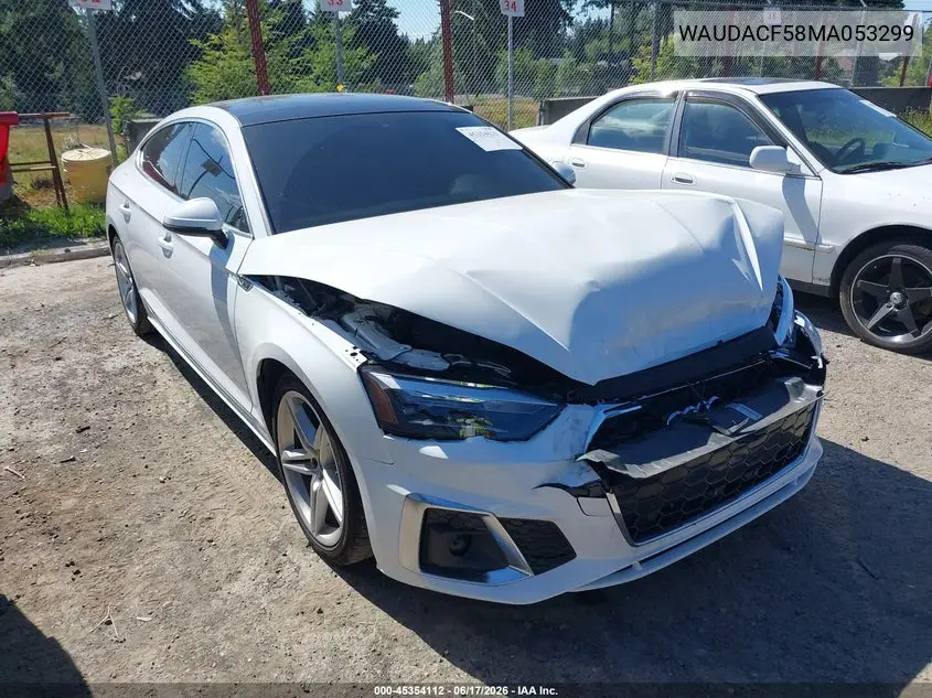 2021 Audi A5 Sportback Premium 45 Tfsi Quattro S Tronic VIN: WAUDACF58MA053299 Lot: 45354112
