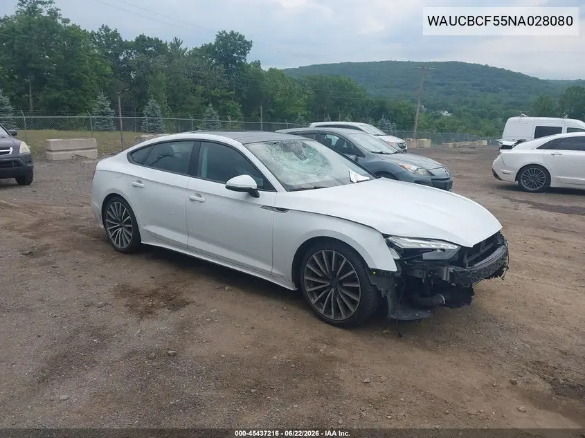 2022 Audi A5 Sportback Premium Plus 40 Tfsi Quattro S Tronic VIN: WAUCBCF55NA028080 Lot: 45437216