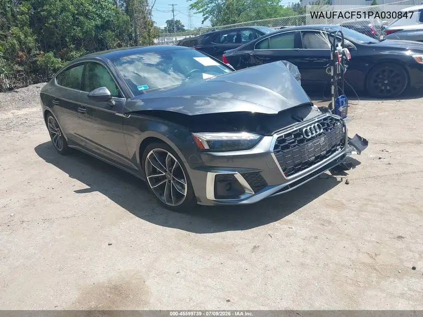 2023 Audi A5 Sportback Premium Plus 45 Tfsi S Line Quattro S Tronic VIN: WAUFACF51PA030847 Lot: 45599739