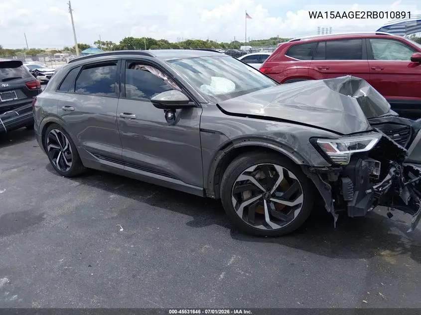 2024 Audi Q8 E-Tron Premium Plus Quattro VIN: WA15AAGE2RB010891 Lot: 45531646