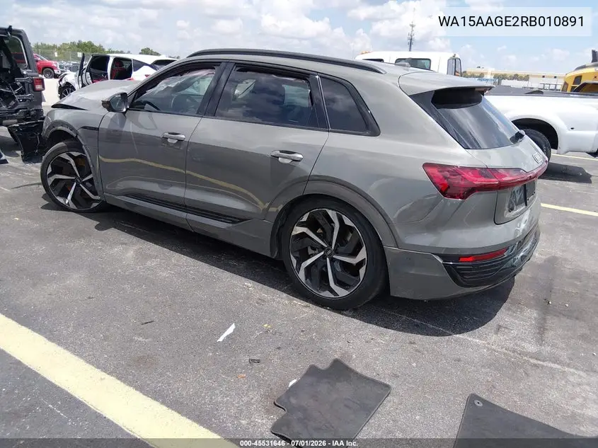 2024 Audi Q8 E-Tron Premium Plus Quattro VIN: WA15AAGE2RB010891 Lot: 45531646