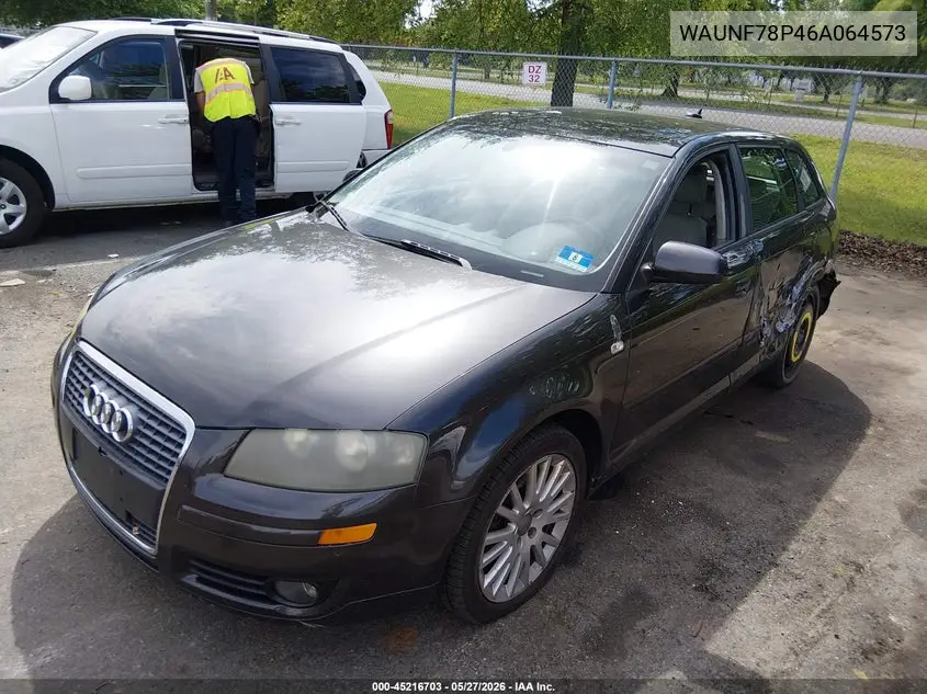 2006 Audi A3 2.0T VIN: WAUNF78P46A064573 Lot: 45216703
