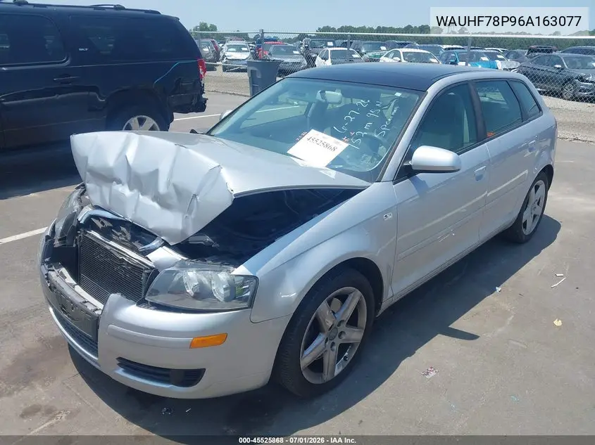 2006 Audi A3 2.0T VIN: WAUHF78P96A163077 Lot: 45525868