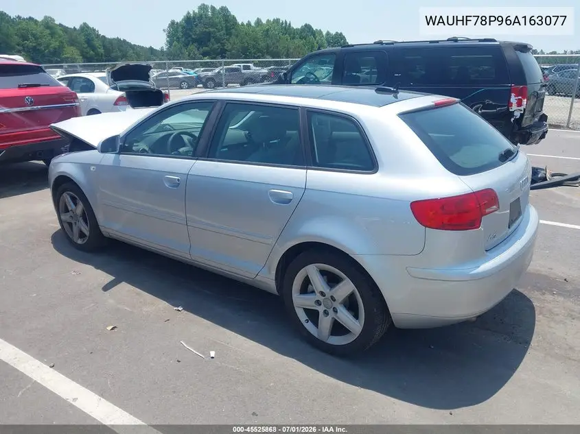 2006 Audi A3 2.0T VIN: WAUHF78P96A163077 Lot: 45525868