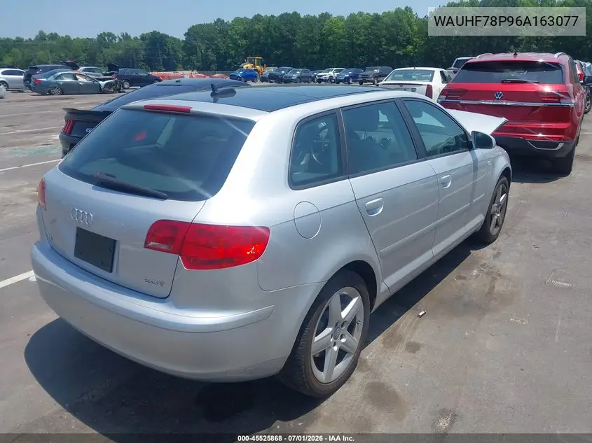 2006 Audi A3 2.0T VIN: WAUHF78P96A163077 Lot: 45525868