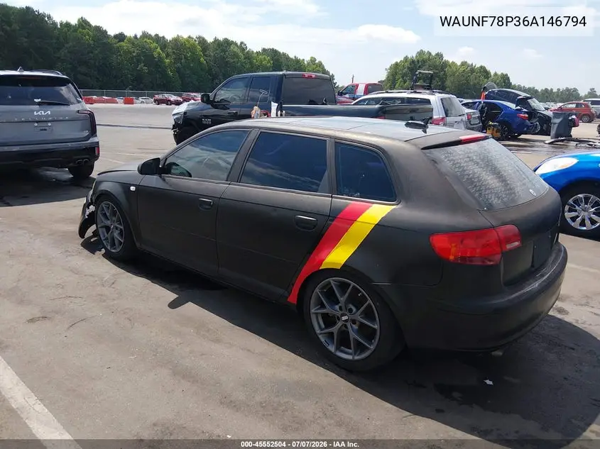 2006 Audi A3 2.0T VIN: WAUNF78P36A146794 Lot: 45552504