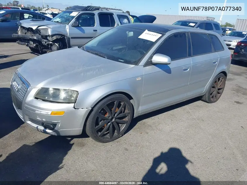 2007 Audi A3 2.0T VIN: WAUNF78P07A077340 Lot: 44664497