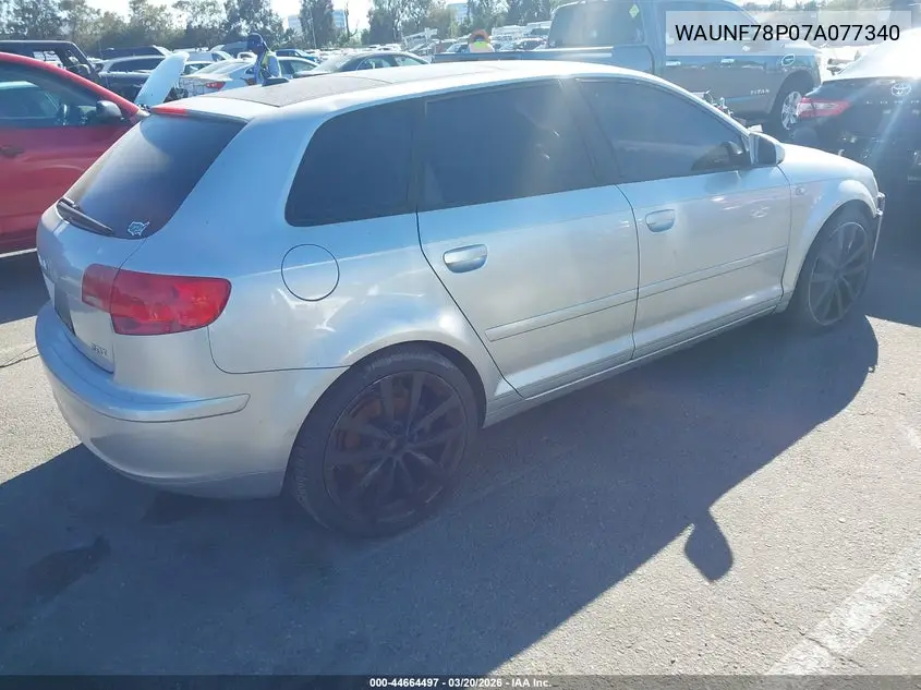 2007 Audi A3 2.0T VIN: WAUNF78P07A077340 Lot: 44664497