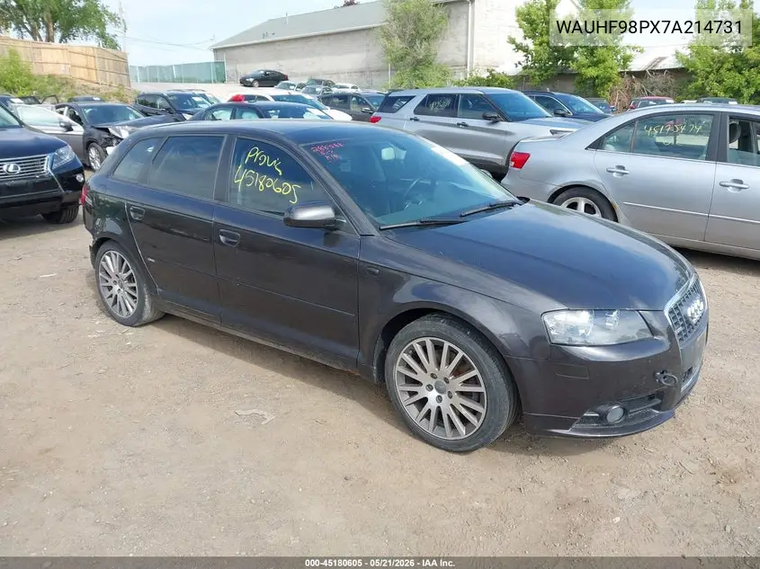 2007 Audi A3 2.0T VIN: WAUHF98PX7A214731 Lot: 45180605