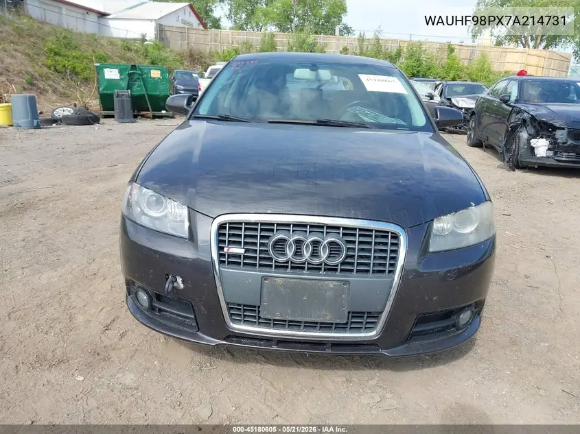 2007 Audi A3 2.0T VIN: WAUHF98PX7A214731 Lot: 45180605
