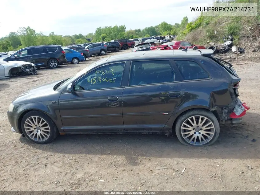 2007 Audi A3 2.0T VIN: WAUHF98PX7A214731 Lot: 45180605
