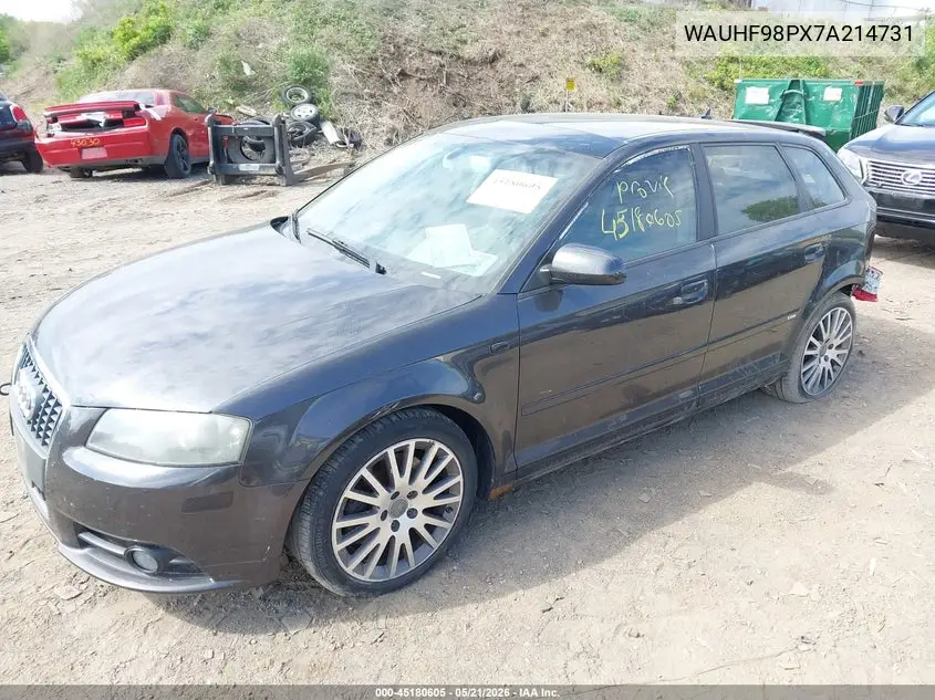 2007 Audi A3 2.0T VIN: WAUHF98PX7A214731 Lot: 45180605