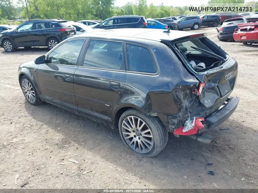 2007 Audi A3 2.0T VIN: WAUHF98PX7A214731 Lot: 45180605