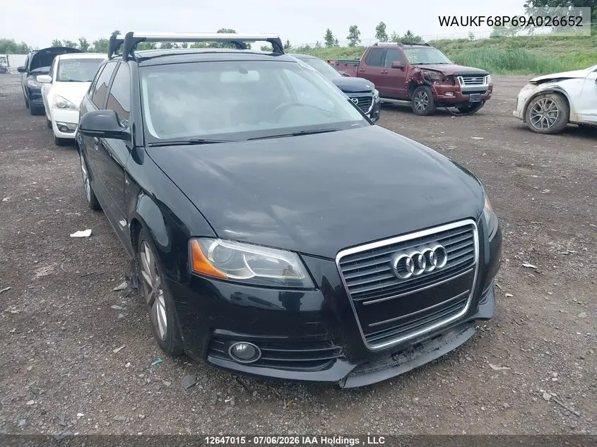 2009 Audi A3 VIN: WAUKF68P69A026652 Lot: 12647015