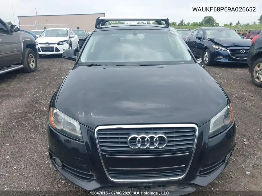 2009 Audi A3 VIN: WAUKF68P69A026652 Lot: 12647015