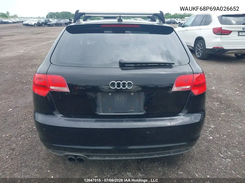 2009 Audi A3 VIN: WAUKF68P69A026652 Lot: 12647015