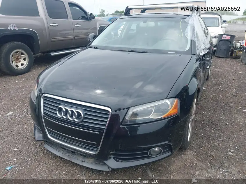 2009 Audi A3 VIN: WAUKF68P69A026652 Lot: 12647015