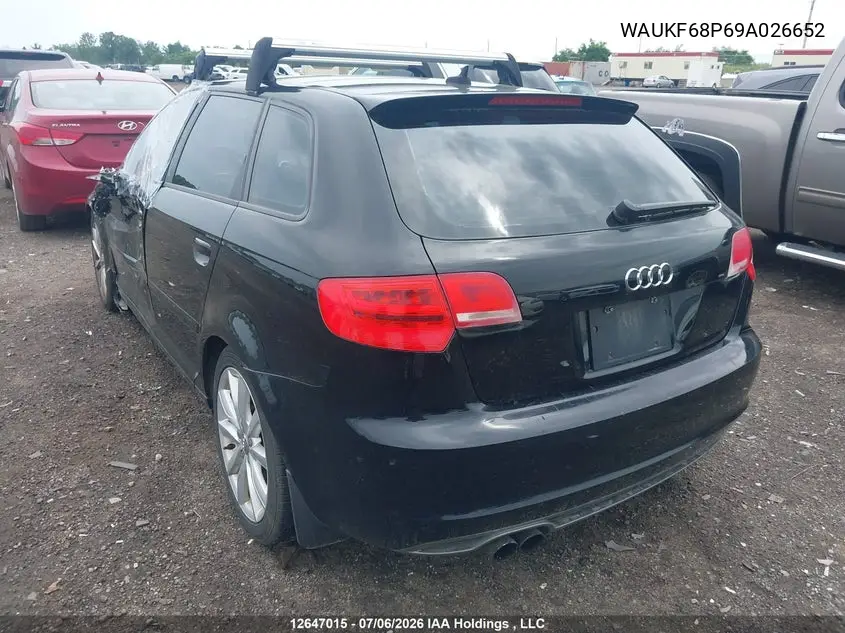 2009 Audi A3 VIN: WAUKF68P69A026652 Lot: 12647015