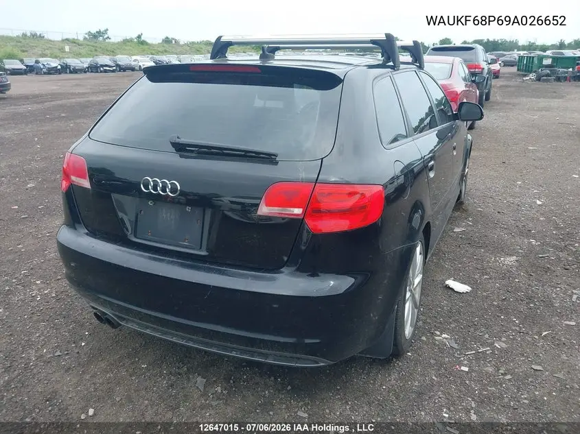 2009 Audi A3 VIN: WAUKF68P69A026652 Lot: 12647015