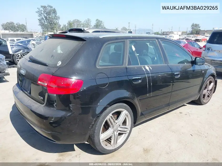 2011 Audi A3 2.0 Tdi Premium VIN: WAUKJAFM3BA029265 Lot: 45286315