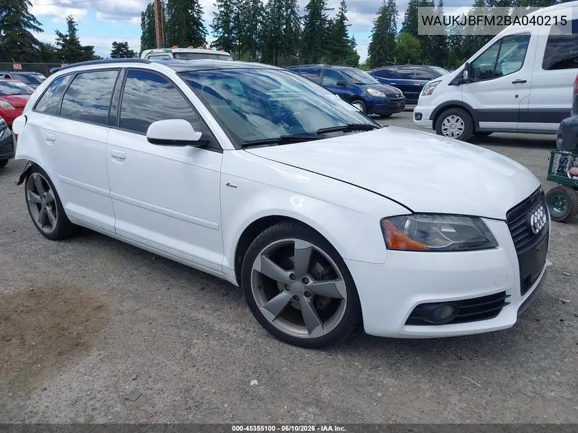 2011 Audi A3 2.0 Tdi Premium VIN: WAUKJBFM2BA040215 Lot: 45355100