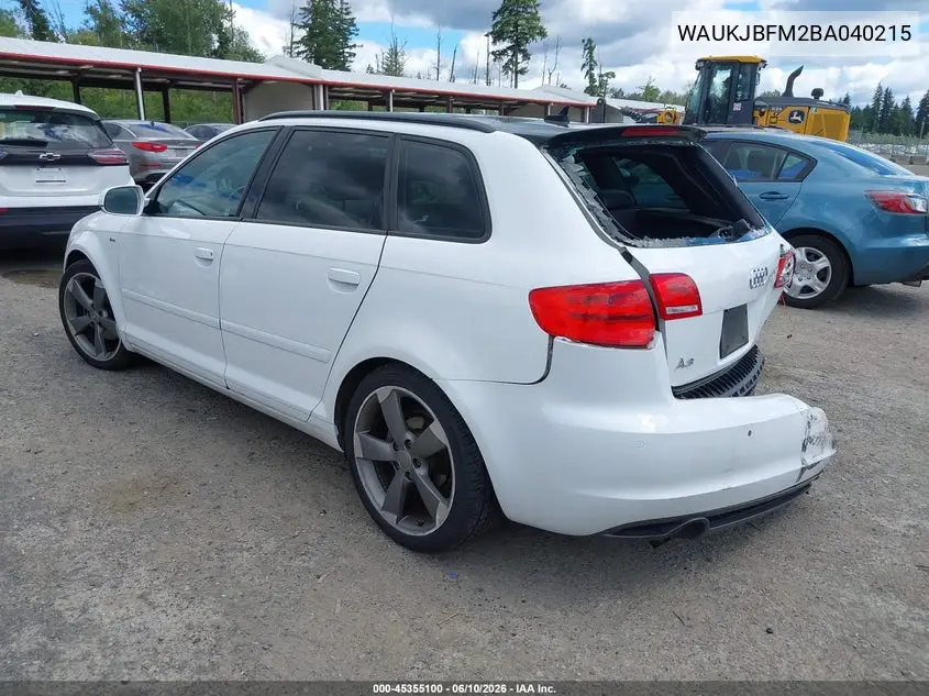 2011 Audi A3 2.0 Tdi Premium VIN: WAUKJBFM2BA040215 Lot: 45355100