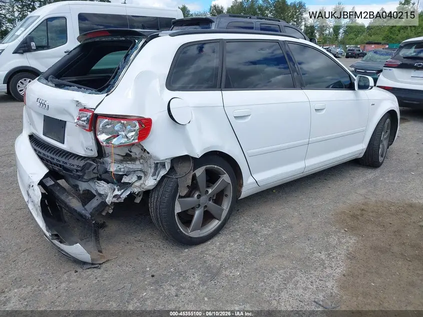 2011 Audi A3 2.0 Tdi Premium VIN: WAUKJBFM2BA040215 Lot: 45355100