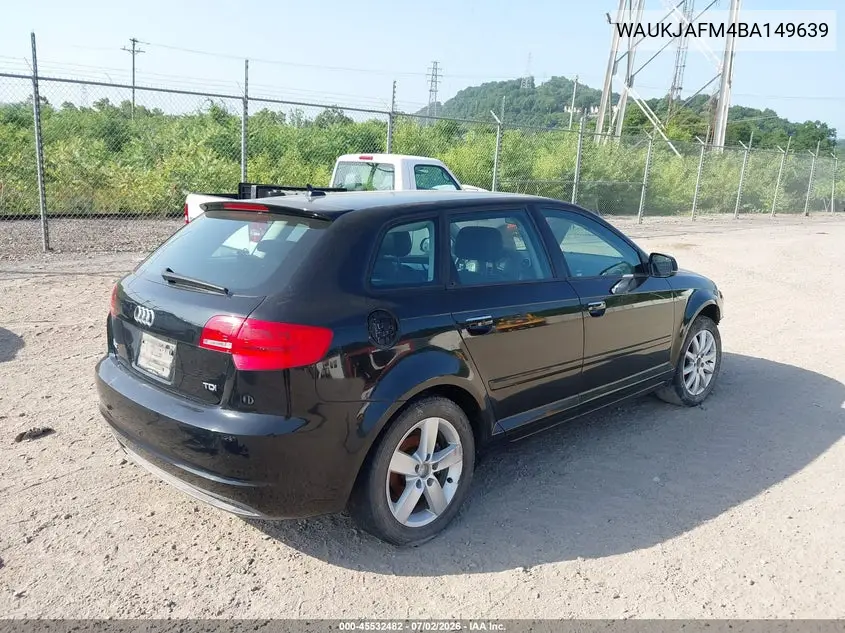 2011 Audi A3 2.0 Tdi Premium VIN: WAUKJAFM4BA149639 Lot: 45532482