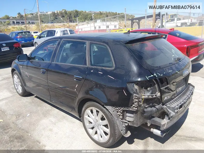 2011 Audi A3 2.0T Premium VIN: WAUBFAFM8BA079614 Lot: 45538852