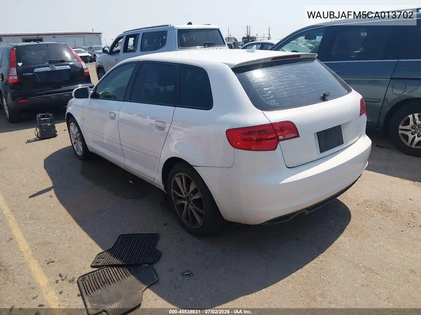 2012 Audi A3 2.0 Tdi Premium VIN: WAUBJAFM5CA013702 Lot: 45539831