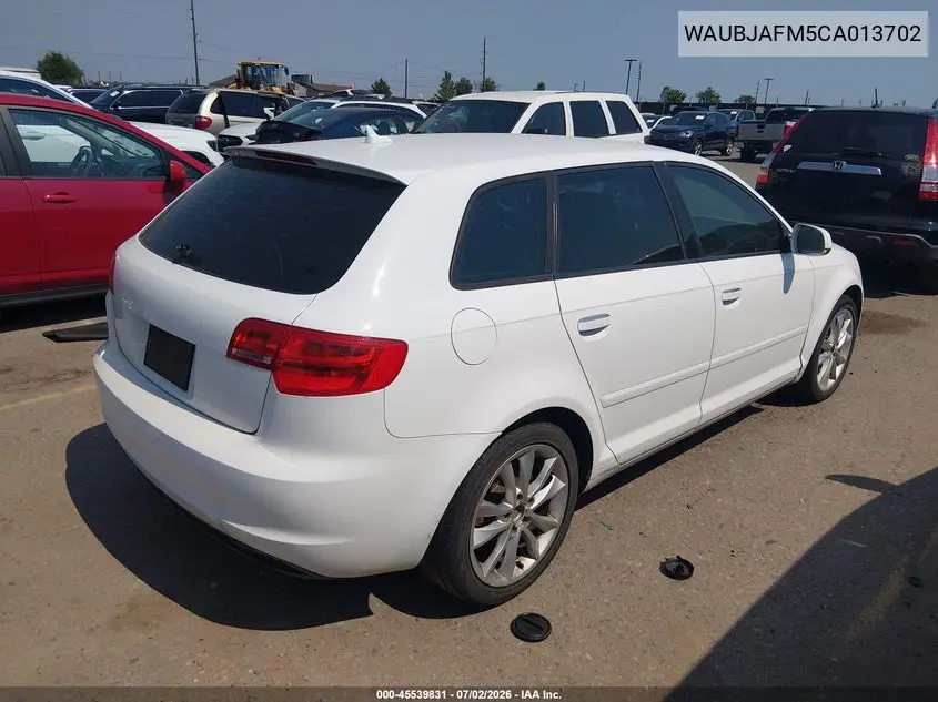 2012 Audi A3 2.0 Tdi Premium VIN: WAUBJAFM5CA013702 Lot: 45539831