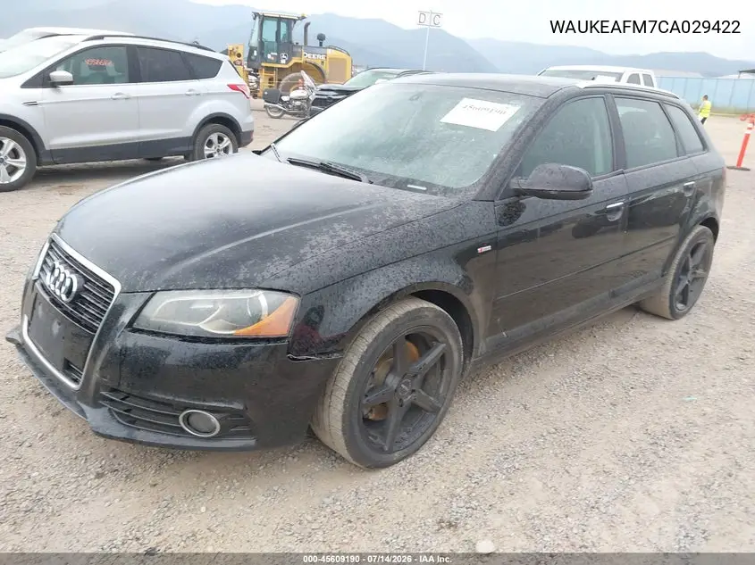 2012 Audi A3 2.0T Premium Plus VIN: WAUKEAFM7CA029422 Lot: 45609190
