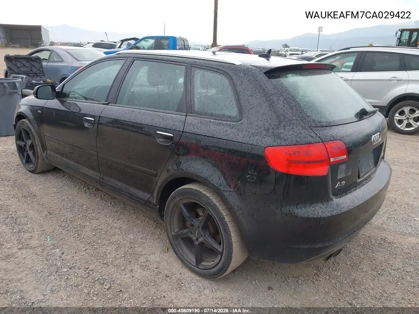 2012 Audi A3 2.0T Premium Plus VIN: WAUKEAFM7CA029422 Lot: 45609190