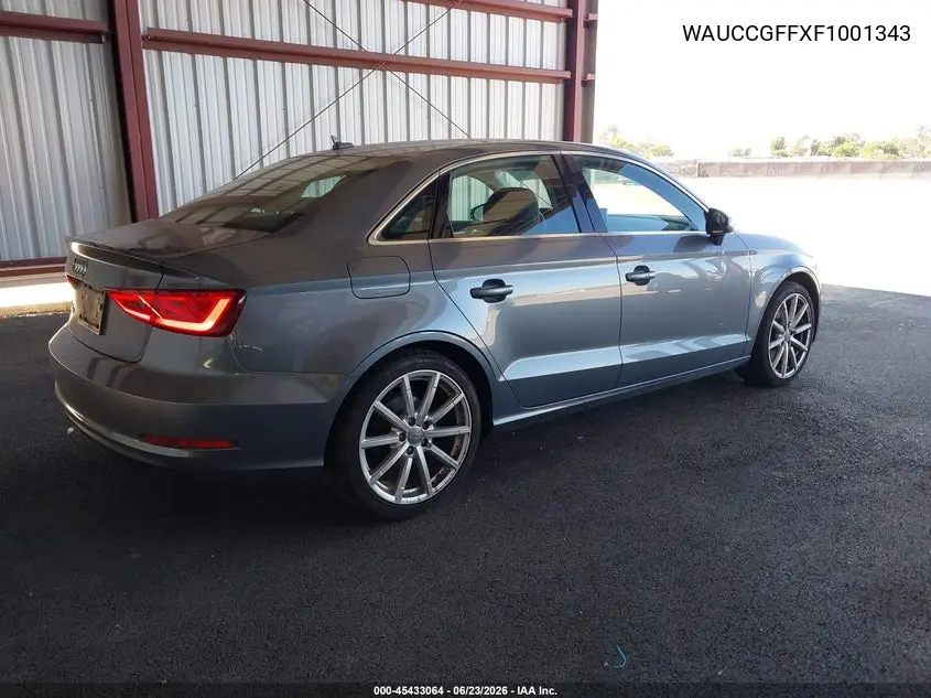 2015 Audi A3 1.8T Premium VIN: WAUCCGFFXF1001343 Lot: 45433064