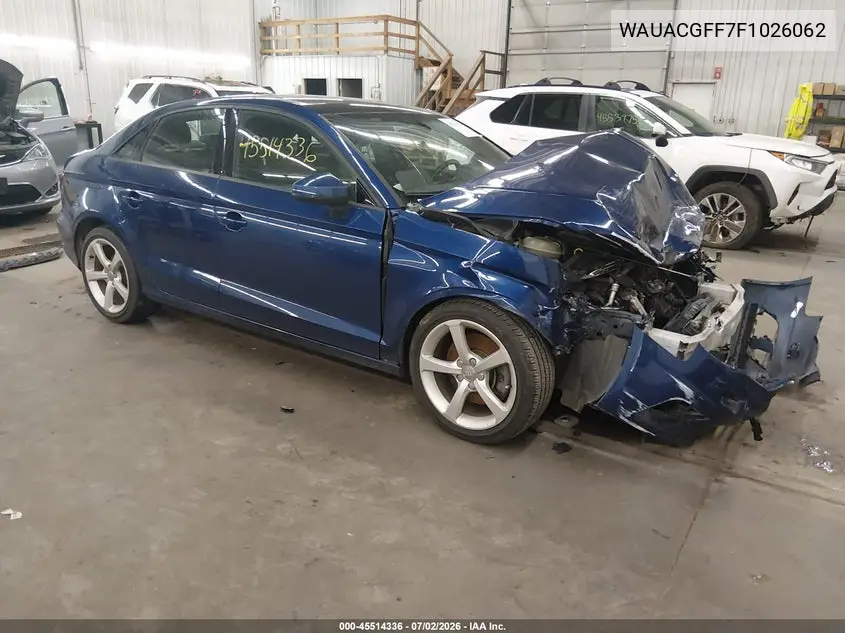 2015 Audi A3 1.8T Premium VIN: WAUACGFF7F1026062 Lot: 45514336