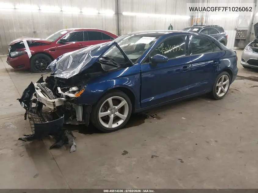 2015 Audi A3 1.8T Premium VIN: WAUACGFF7F1026062 Lot: 45514336