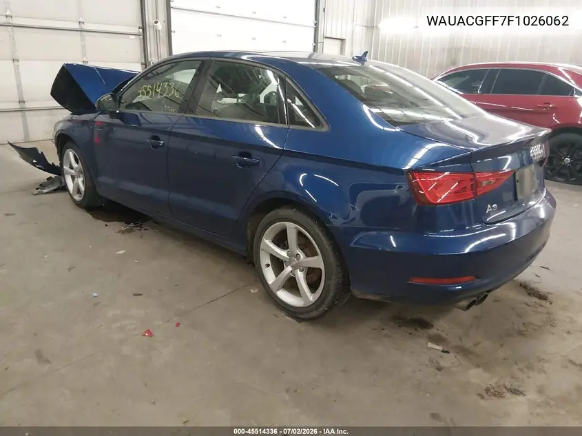 2015 Audi A3 1.8T Premium VIN: WAUACGFF7F1026062 Lot: 45514336