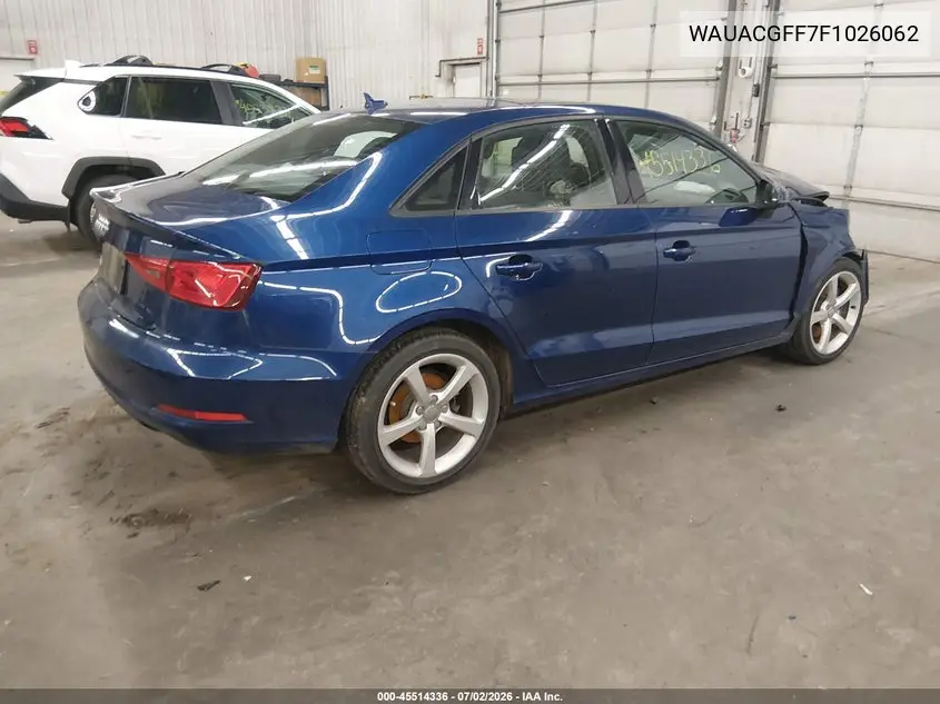 2015 Audi A3 1.8T Premium VIN: WAUACGFF7F1026062 Lot: 45514336