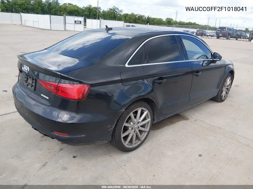 2015 Audi A3 1.8T Premium VIN: WAUCCGFF2F1018041 Lot: 45522948