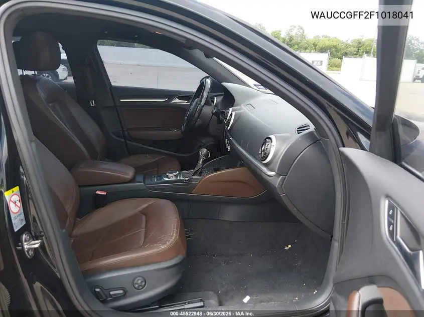 2015 Audi A3 1.8T Premium VIN: WAUCCGFF2F1018041 Lot: 45522948