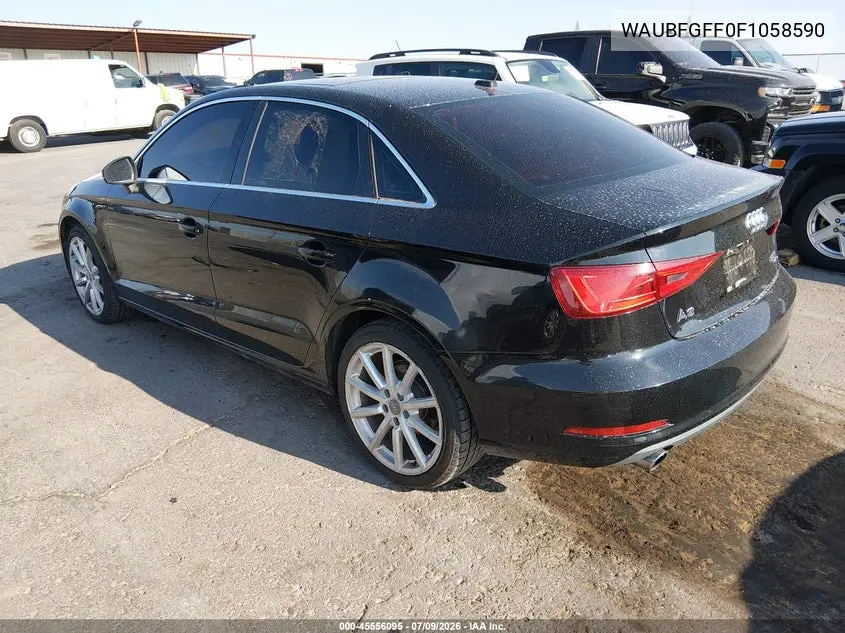 2015 Audi A3 2.0T Premium VIN: WAUBFGFF0F1058590 Lot: 45556095