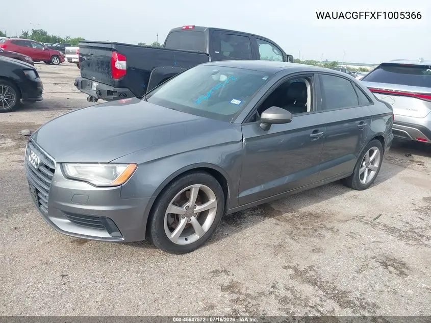 2015 Audi A3 1.8T Premium VIN: WAUACGFFXF1005366 Lot: 45647572