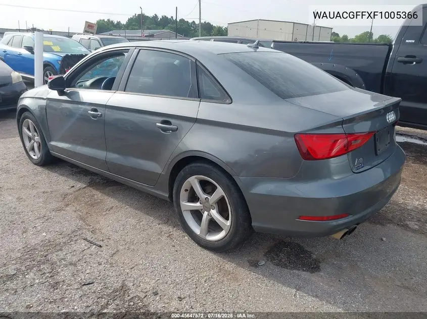 2015 Audi A3 1.8T Premium VIN: WAUACGFFXF1005366 Lot: 45647572