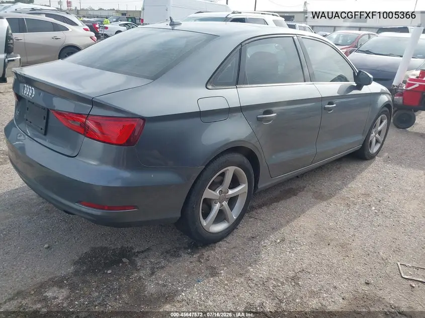 2015 Audi A3 1.8T Premium VIN: WAUACGFFXF1005366 Lot: 45647572