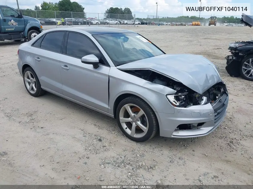 2015 Audi A3 2.0T Premium VIN: WAUBFGFFXF1040114 Lot: 45654327