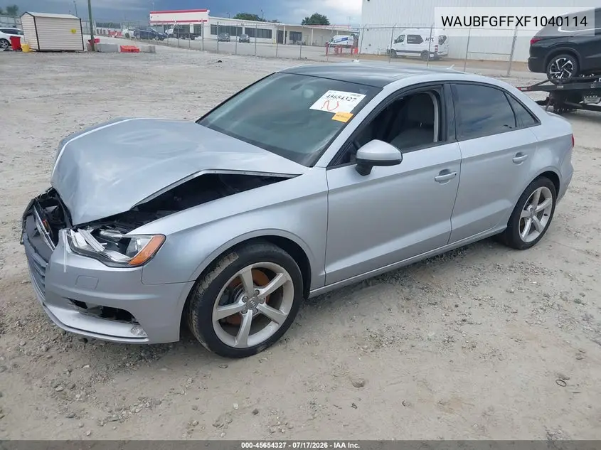 2015 Audi A3 2.0T Premium VIN: WAUBFGFFXF1040114 Lot: 45654327
